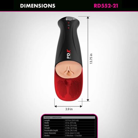 PDX Elite Fuck-O-Matic Pro XL Suction Stroker Light Beige