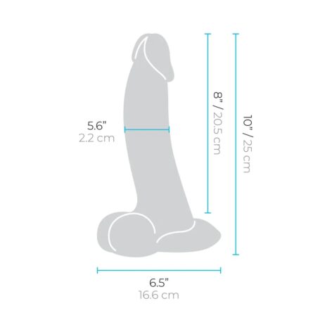 Slipskin 10" Curvy Silicone Dildo w/Balls Mocha, b-Vibe