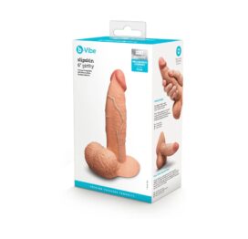 Slipskin 6" Girthy Silicone Dildo w/Balls Mocha, b-Vibe
