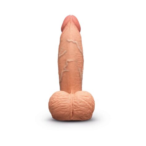 Slipskin 6" Girthy Silicone Dildo w/Balls Mocha, b-Vibe