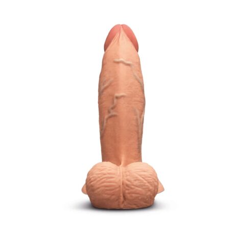 Slipskin 7" Girthy Dildo Silicone w/Balls Mocha, b-Vibe