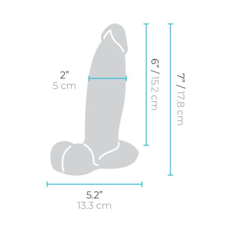 Slipskin 7" Girthy Dildo Silicone w/Balls Mocha, b-Vibe