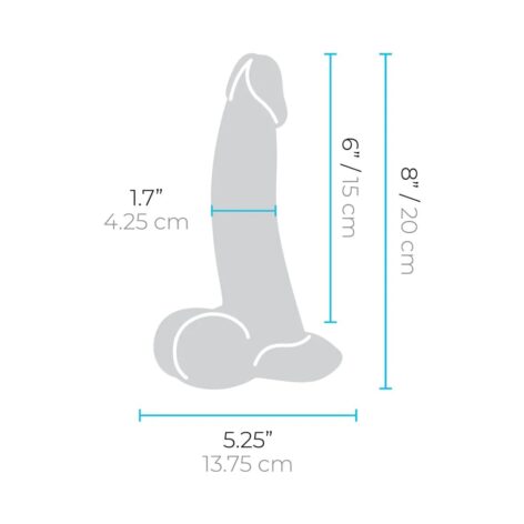 Slipskin 8" Curvy Silicone Dildo w/Balls Mocha, b-Vibe