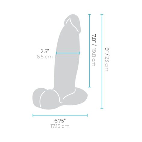 Slipskin 9" Girthy Silicone Dildo w/Balls Mocha, b-Vibe