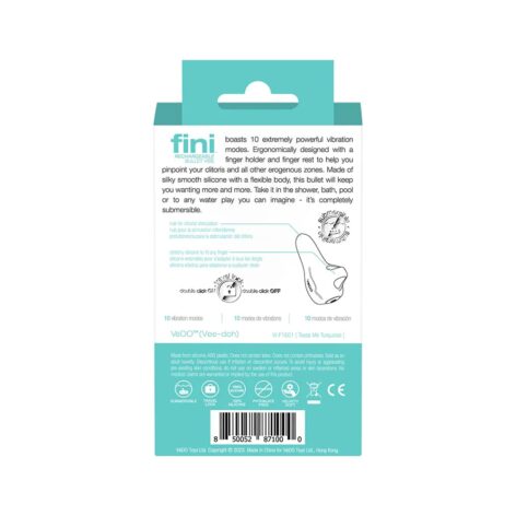 VeDO Fini Rechargeable Bullet Vibe Turquoise Silicone