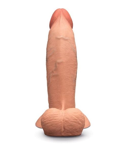Slipskin 8" Girthy Silicone Dildo w/Balls Mocha, b-Vibe