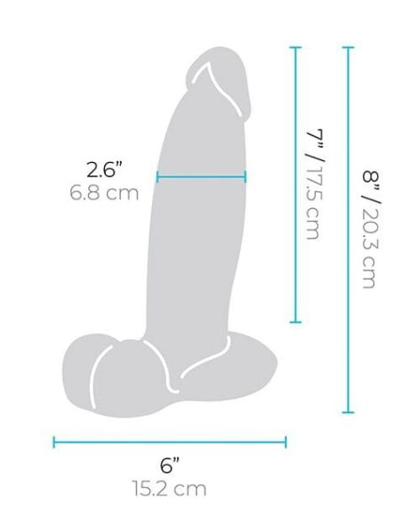 Slipskin 8" Girthy Silicone Dildo w/Balls Mocha, b-Vibe