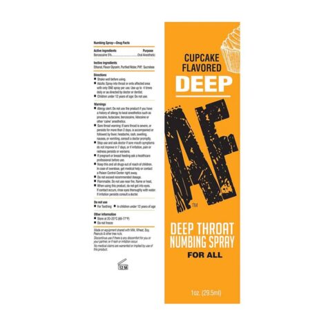 Deep AF Throat Numbing Spray Cupcake 1oz (29ml)