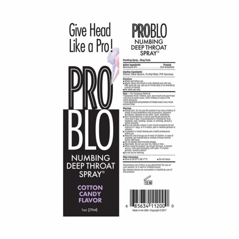 Pro Blo Numbing Deep Throat Spray Cotton Candy 1oz (29ml)