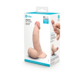 Slipskin 6.5" Curvy Silicone Dildo w/Balls Cream, b-Vibe