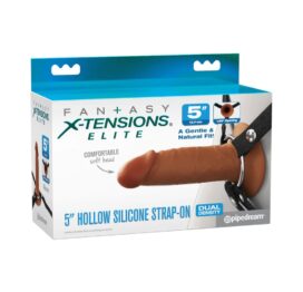 Fantasy X-Tensions Elite 5" Hollow Silicone Strap-On Brown