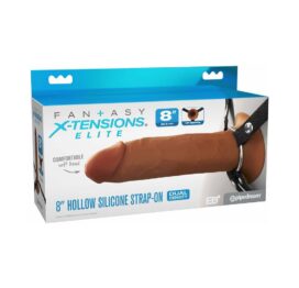 Fantasy X-Tensions Elite 8" Hollow Silicone Strap-On Brown