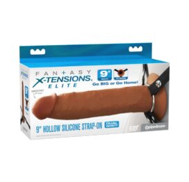 Fantasy X-Tensions Elite 9" Hollow Silicone Strap-On Brown