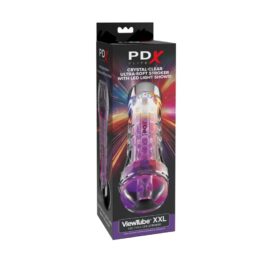 PDX Elite ViewTube XXL LED See-Thru EZ-Grip Stroker Clear
