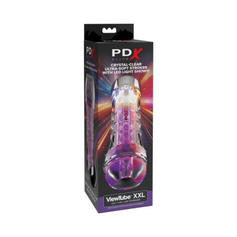 PDX Elite ViewTube XXL LED See-Thru EZ-Grip Stroker Clear