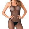 René Rofé Halter Fishnet Bodystocking Black O/S