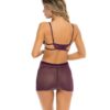 René Rofé Sneak Peak Chemise & G-String Purple M/L