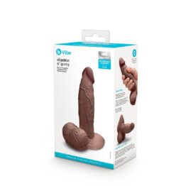 Slipskin 6" Girthy Silicone Dildo w/Balls Brown, b-Vibe
