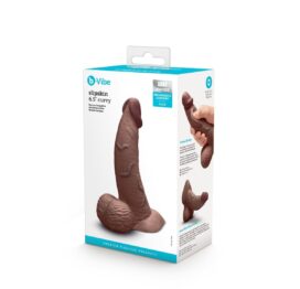 Slipskin 6.5" Curvy Silicone Dildo w/Balls Brown, b-Vibe