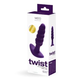 VeDO Twist Rechargeable Anal Vibe Plug Purple Silicone
