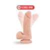 X5 Plus 5in Cock w/Suction Cup & Balls Beige, Blush