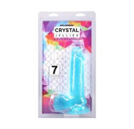 Crystal Jellies 7in Realistic Cock w/Balls Teal, Doc Johnson