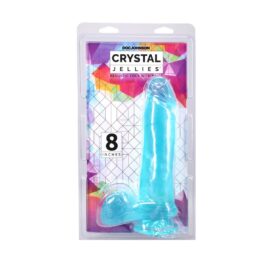 Crystal Jellies 8in Realistic Cock w/Balls Teal, Doc Johnson
