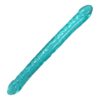 Crystal Jellies Double Dong 18in Teal, Doc Johnson