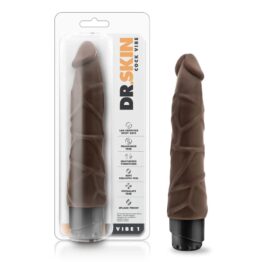 Dr. Skin Cock Vibe 1 Dildo 9in Chocolate Brown, Blush