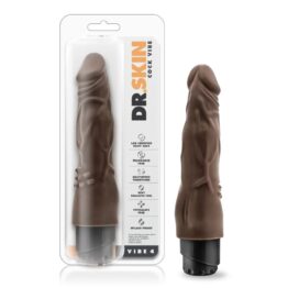 Dr. Skin Cock Vibe 4 Dildo 8in Chocolate Brown, Blush