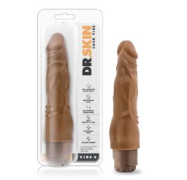 Dr. Skin Cock Vibe 4 Dildo 8in Mocha Tan, Blush