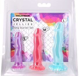 Crystal Jellies Dong Starter Set Purple/Pink/Teal, Doc Johnson