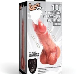 Loadz 10" Thrusting, Vibrating, & Squirting Dildo Beige