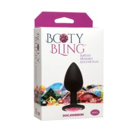 Booty Bling Silicone Butt Plug Small Pink/Black, Doc Johnson