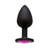 Booty Bling Silicone Butt Plug Small Pink/Black, Doc Johnson