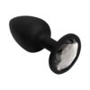 Booty Bling Silicone Butt Plug Small Silver/Black, Doc Johnson