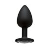 Booty Bling Silicone Butt Plug Small Silver/Black, Doc Johnson