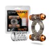 Stay Hard Vibrating Cock Ring Set w/Dual Bullets Clear, Blush