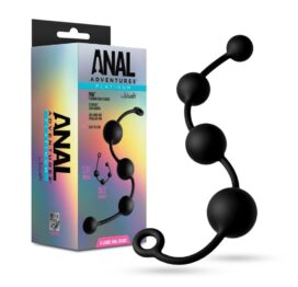 Anal Adventures X-Large Anal Beads Silicone Black, Blush
