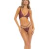 René Rofé Lurex Dreams Bra & Thong Set Burgundy