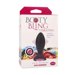 Booty Bling Jeweled Wearable Vibrating Plug 3in Pink/Black