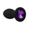 Booty Bling Jeweled Wearable Vibrating Plug 3in Purple/Black