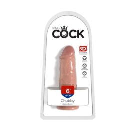 King Cock 6in Chubby Dildo w/Suction Cup Beige, Pipedream